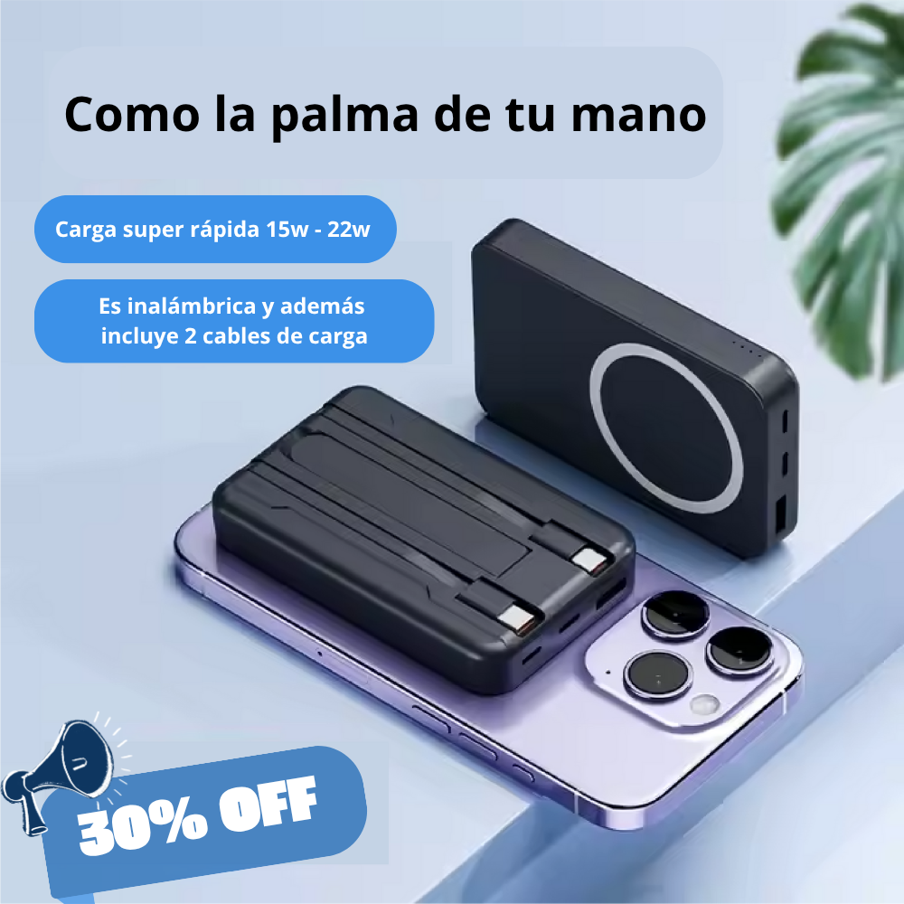 MultiPower 10K™ Batería Externa – Carga magnética inalámbrica y simultánea