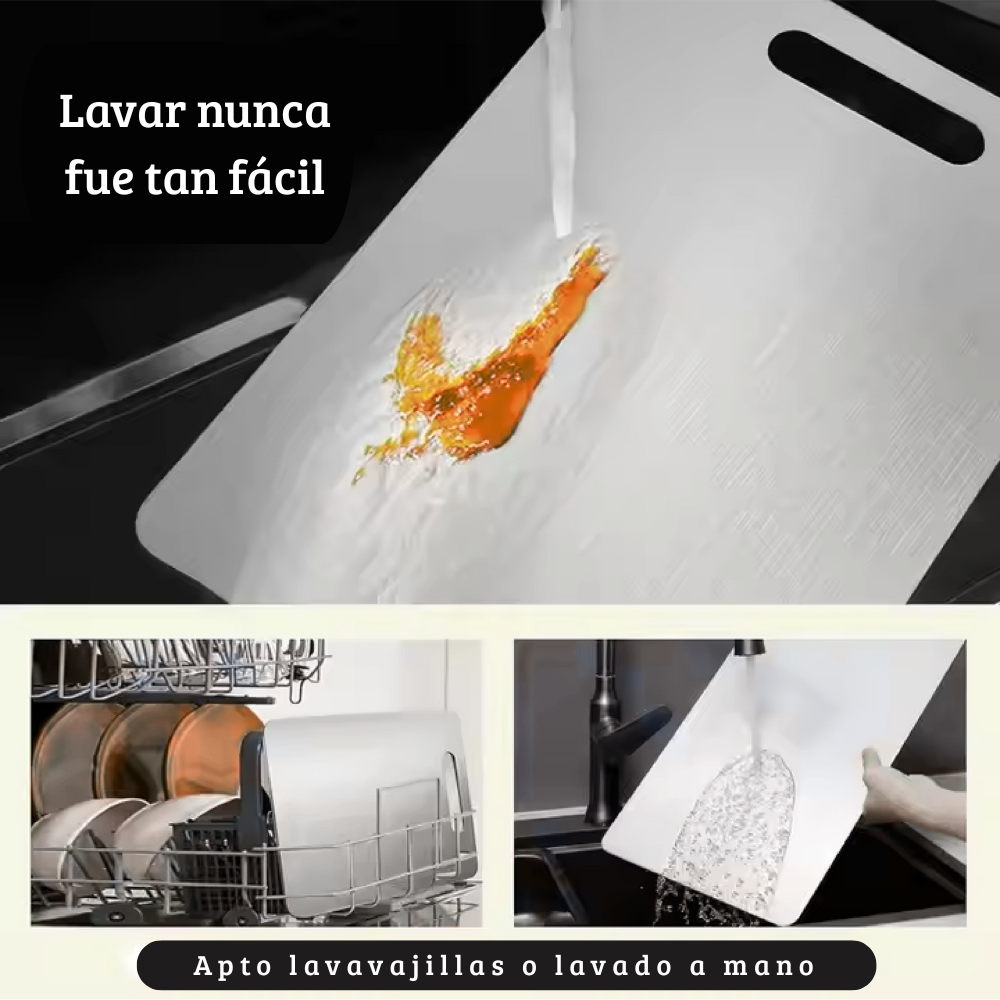 Inoxium™- Tabla de Acero Inoxidable Antibacterias - GRATIS DE REGALO un Pincel de Silicona