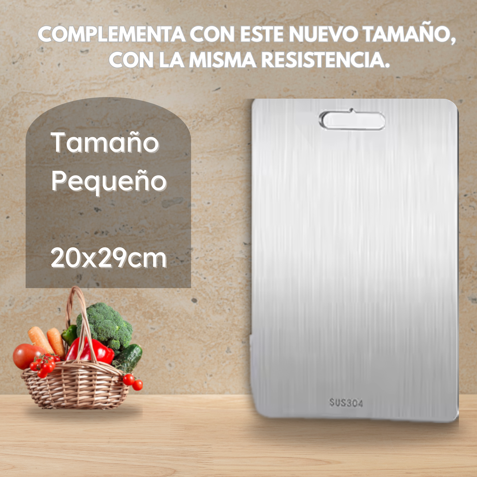 Inoxium™- Tabla de Acero Inoxidable Antibacterias + Mantel Tejido Gratis